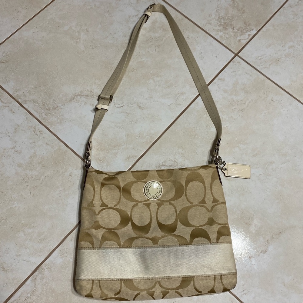 COACH Signature Stripe File Crossbody Bag